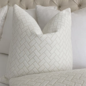 Thibaut Cobblestone Ivory Performance Textured Designer Decorative Chevron Throw Pillow Cover Product Video