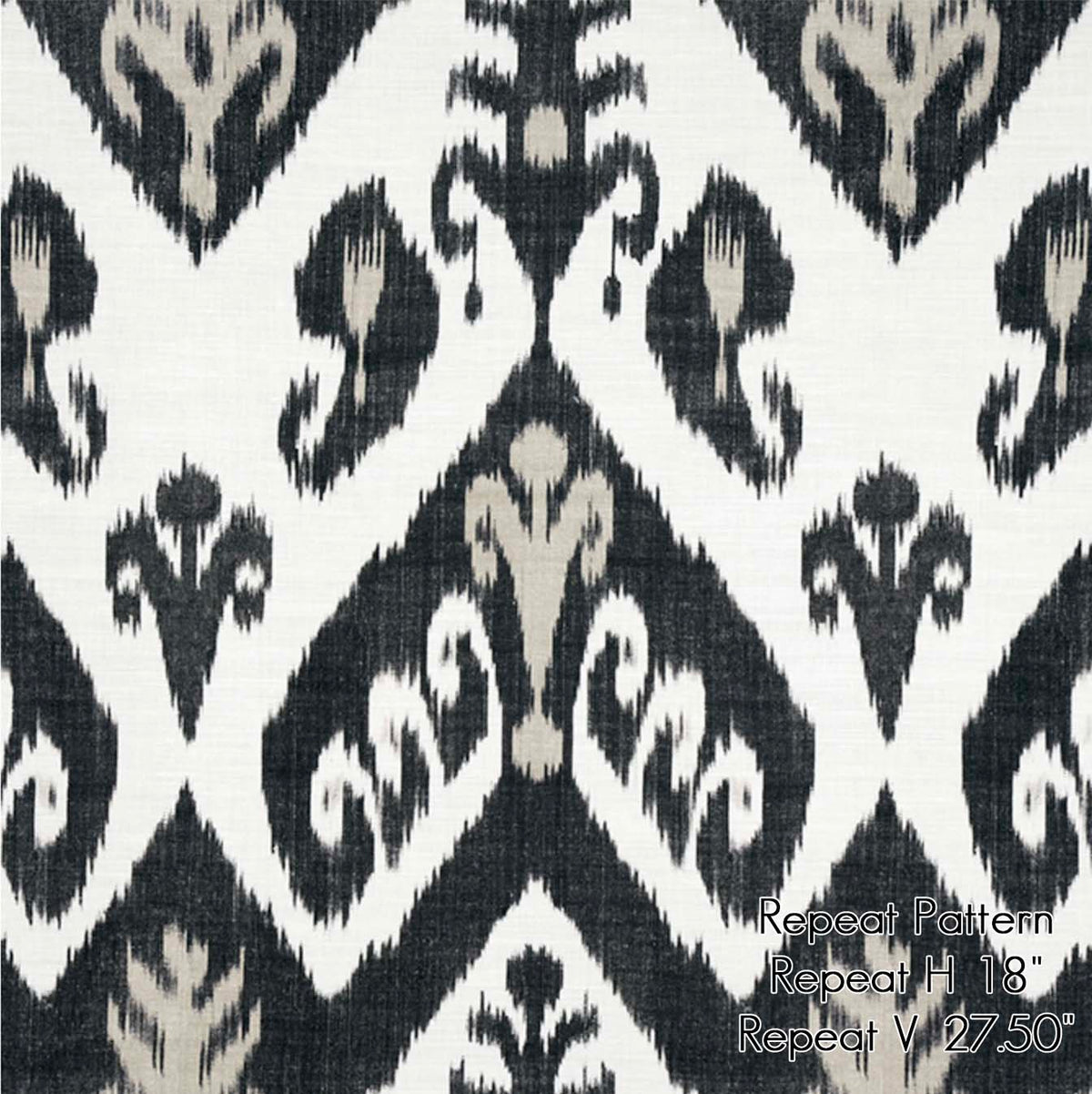 Thibaut Indies Ikat Black Large Scale Bold Graphic Designer Decorative Throw Pillow Cover Pattern Repeat
