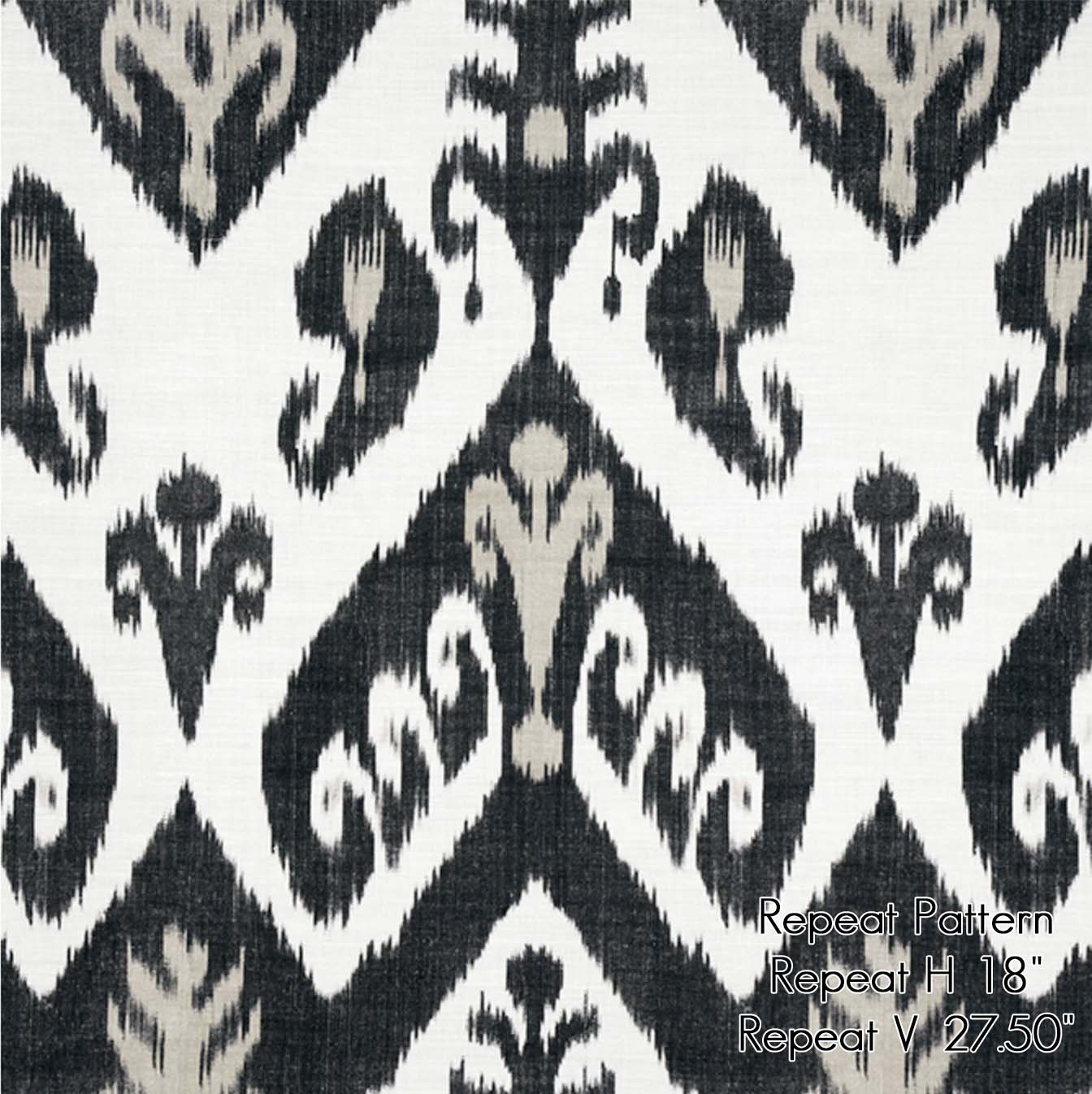 Thibaut Indies Ikat Black Large Scale Bold Graphic Designer Decorative Throw Pillow Cover Pattern Repeat
