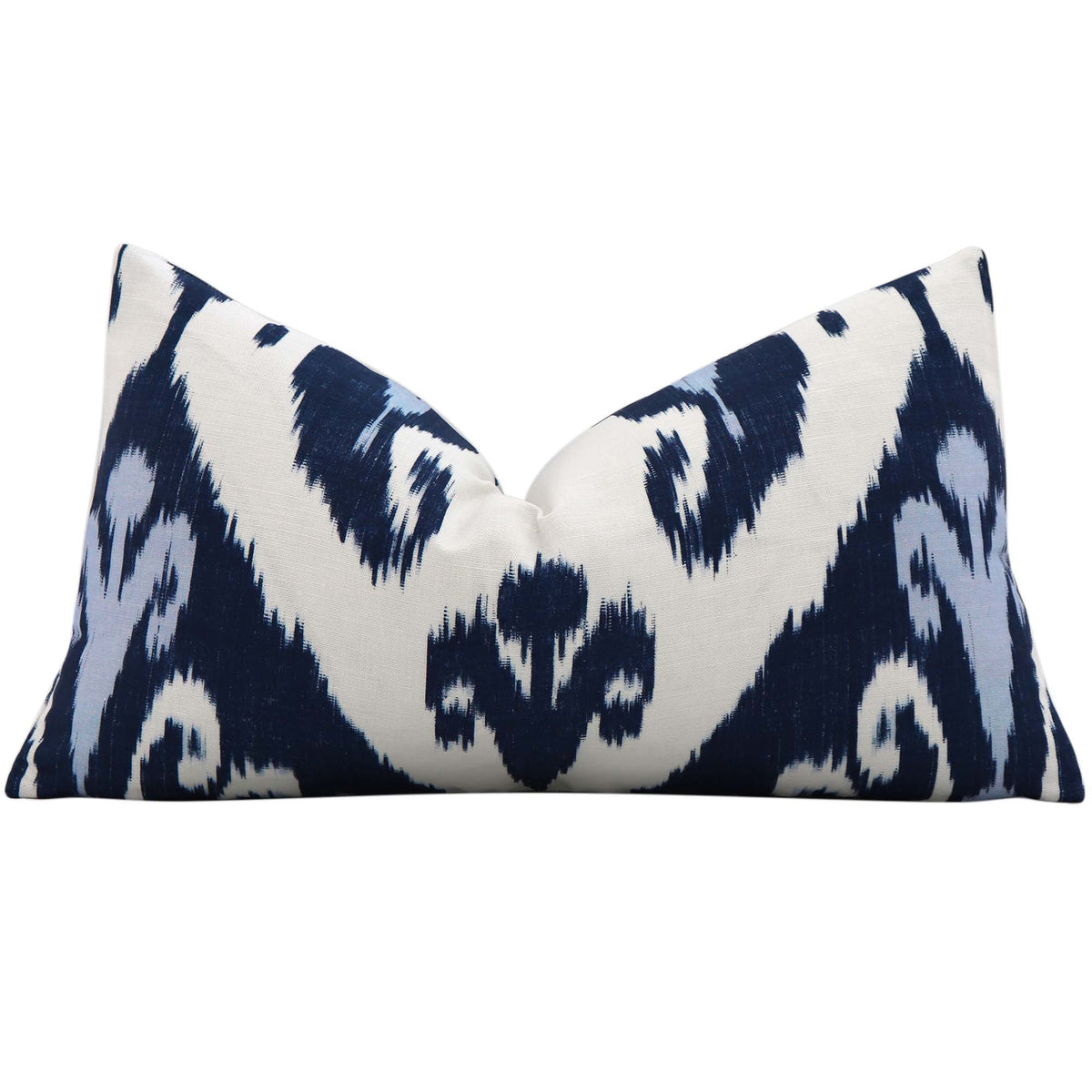 Thibaut Indies Ikat Navy Large Scale Bold Graphic Designer Decorative Lumbar Throw Pillow Cover