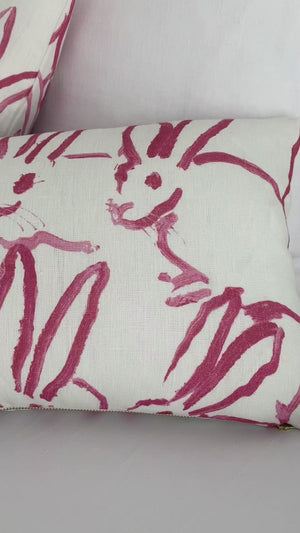 Lee Jofa Groundworks Hutch Pink Bunny Designer Throw Pillow Cover Product Video