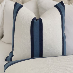 Thibaut Abito Navy Blue Stripe Designer Luxury Throw Pillow Cover Product Video