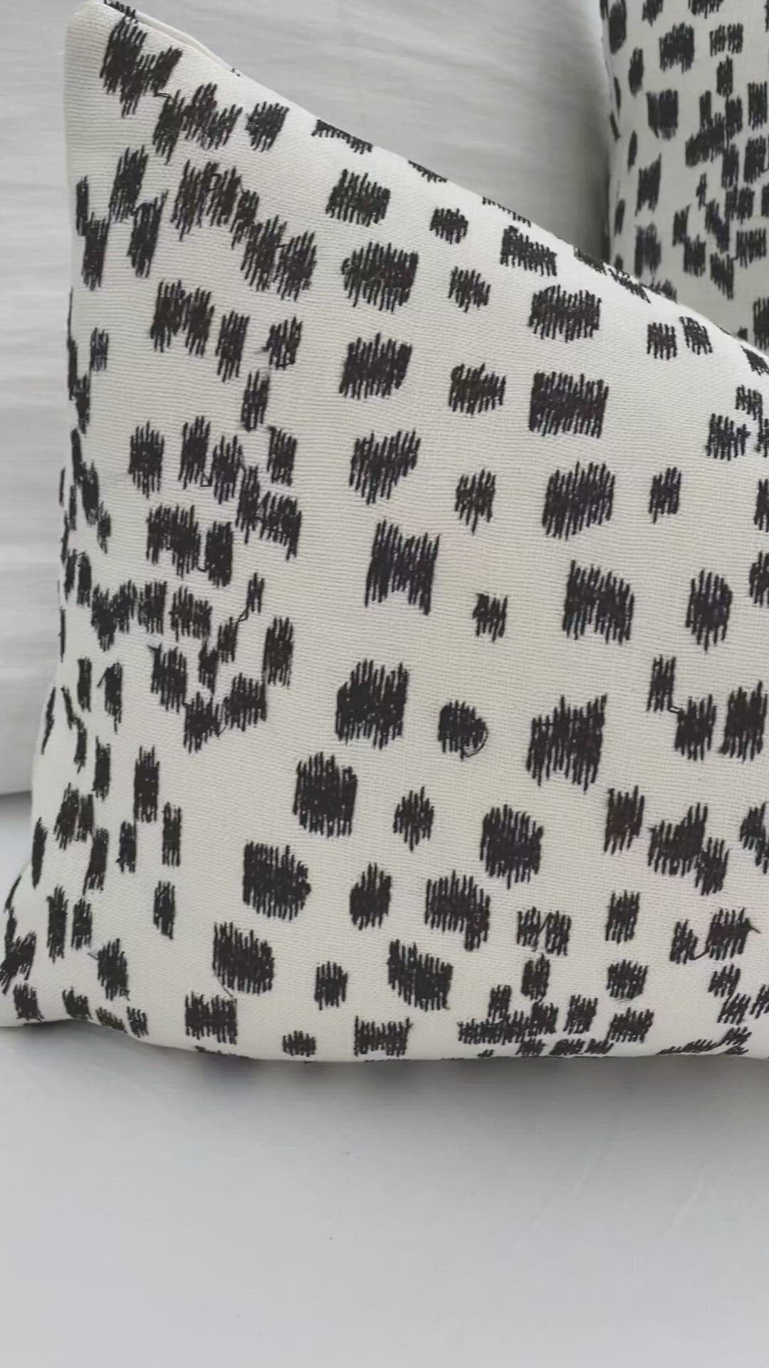 Brunschwig Fils Les Touches Embroidered Espresso Black Luxury Designer Throw Pillow Cover product video