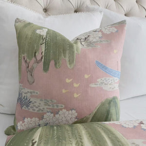 Botanical Thibaut Willow Tree Soft Blue Throw Pillow Cover