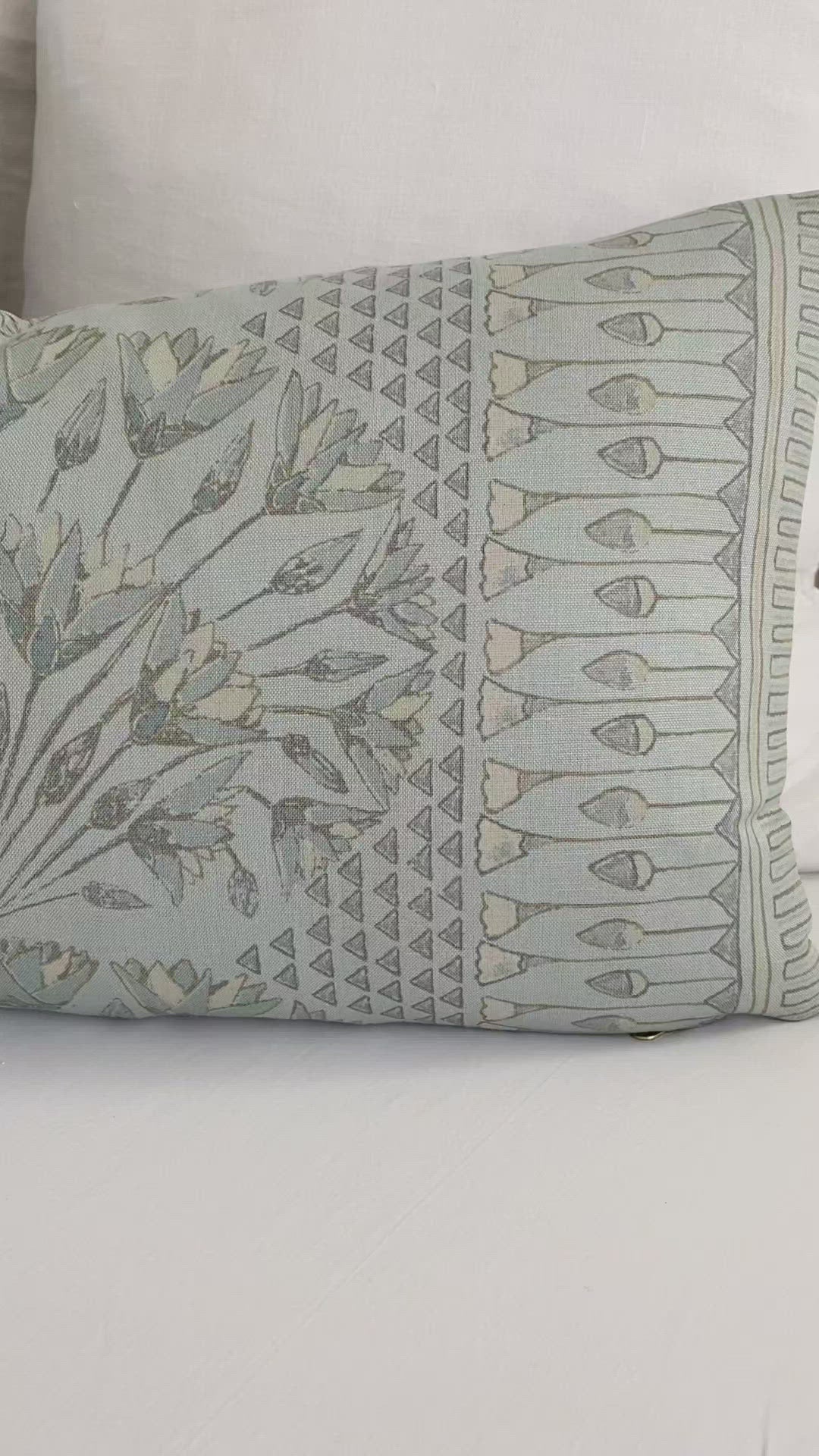 Thibaut Anna French Cairo Floral Spa Blue Designer Luxury Throw Pillow Cover Product Video