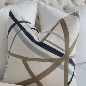 Simpatico Sand Striped Designer Decorative Throw Pillow Cover Product Video