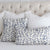 Brunschwig Fils Les Touches Embroidered Indigo Blue Luxury Designer Throw Pillow Cover with White Euro Linen Pom Pom Shams