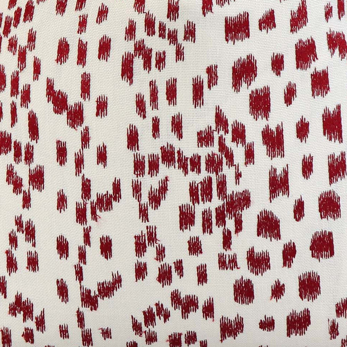 Les Touches Embroidered Poppy Red / 4x4 inch Fabric Swatch