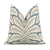 Brunschwig Fils Talavera Aqua Blue Palm Leaf Luxury Designer Throw Pillow Cover