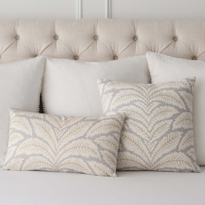Brunschwig Fils Talavera Linen Birch Palm Designer Luxury Decorative Throw Pillow Cover with Large Euro Throw Pillows