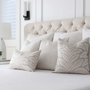 Decorative Pillows On Bed Arrangement With Bedroom Lamps And