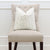 Les Touches Grey Throw Pillow Cover on Dining Chair