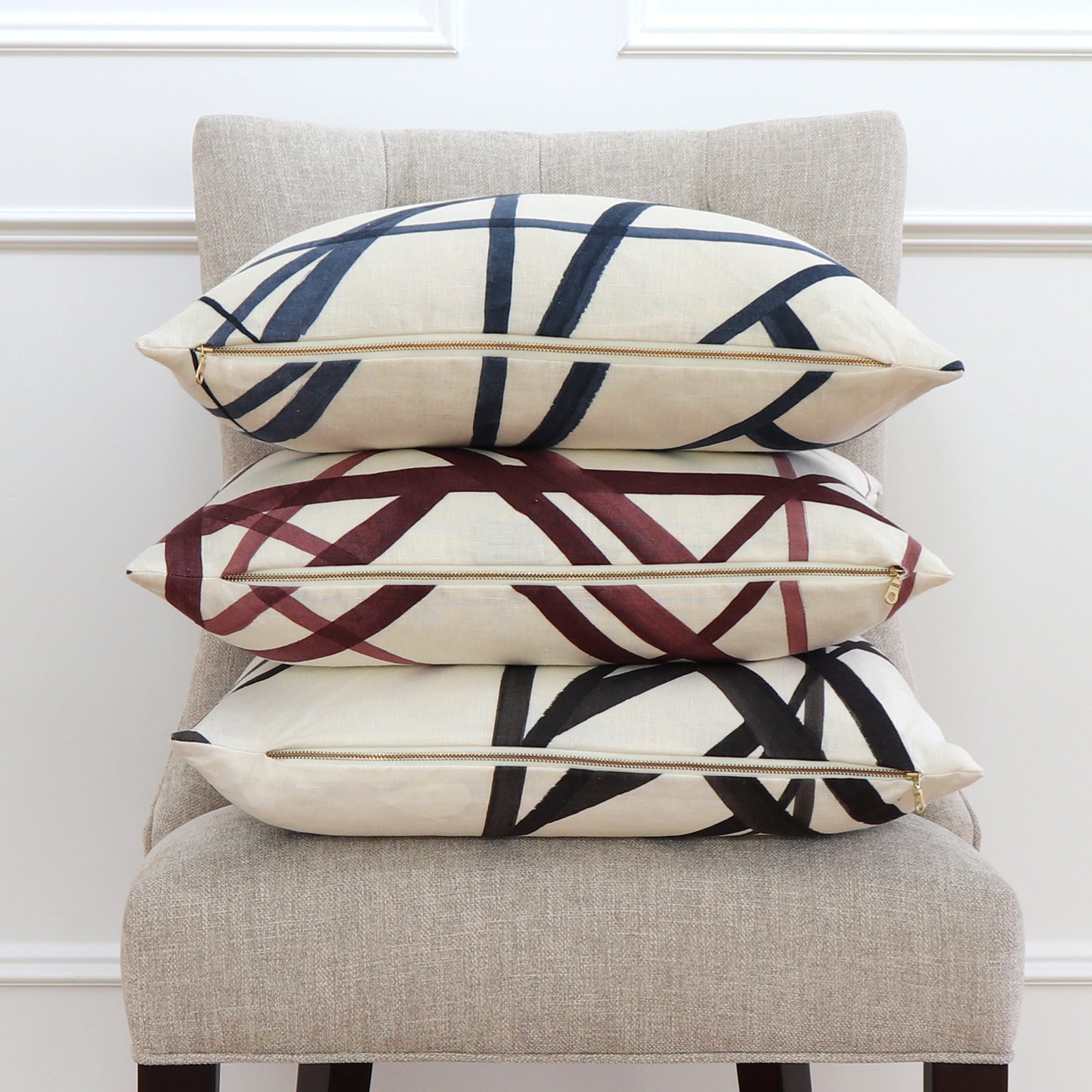 Channels Ebony Pillow Cover