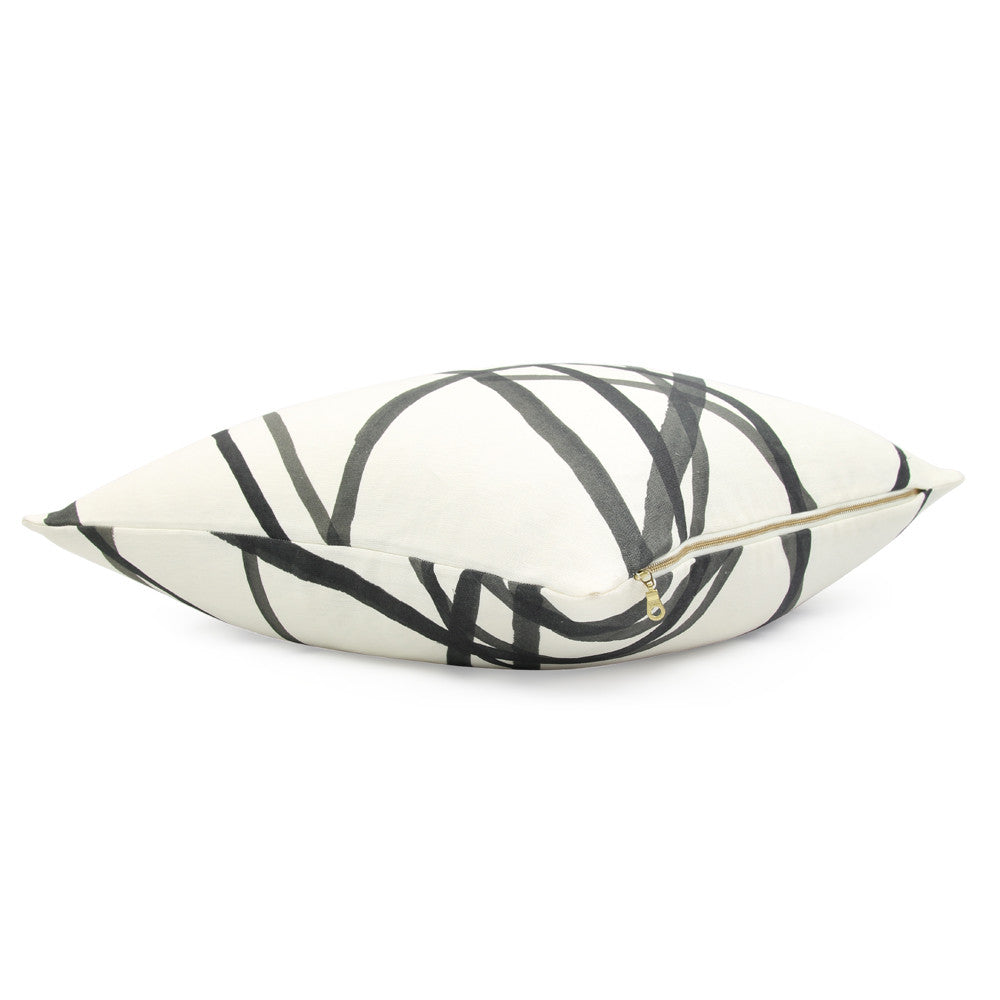 Side View Channels Ebony Throw Pillow