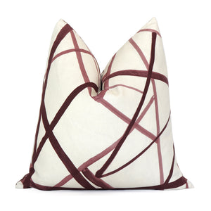 Front View Channels Plum Throw Pillow