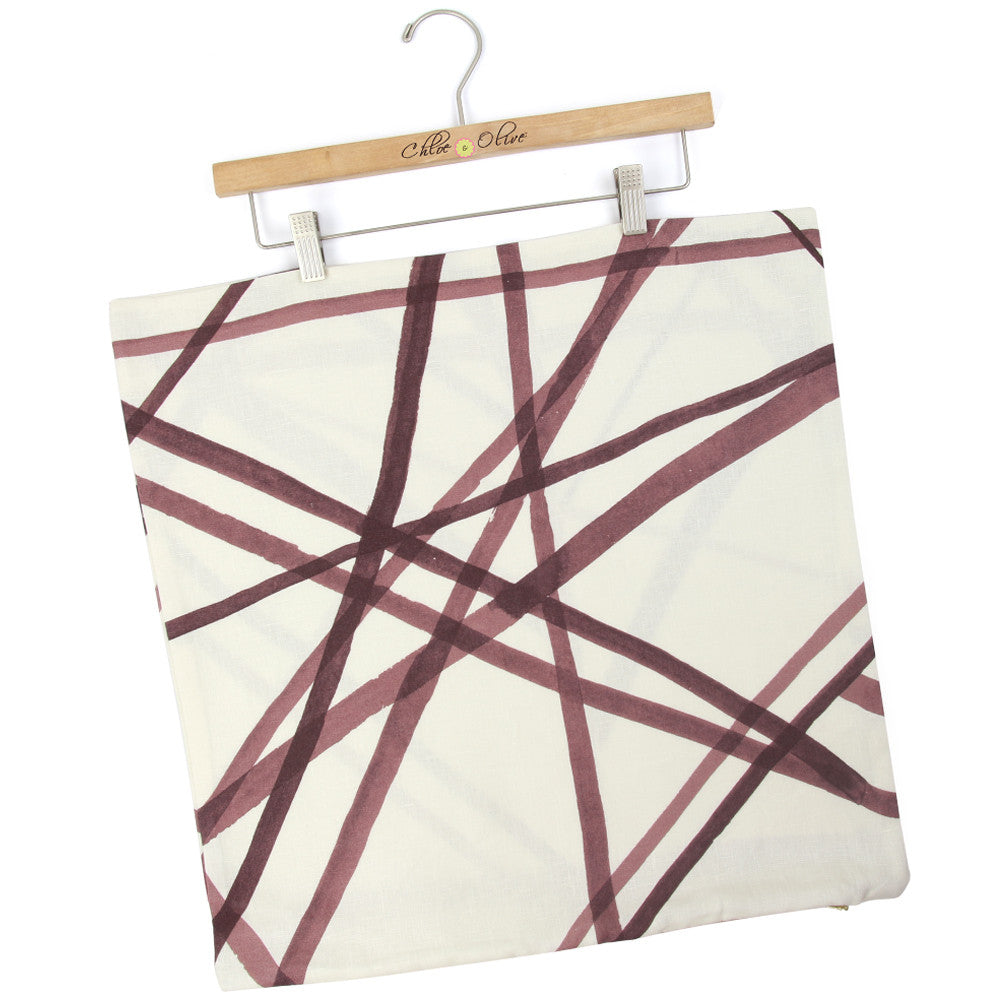 Flat View Channels Plum Throw Pillow