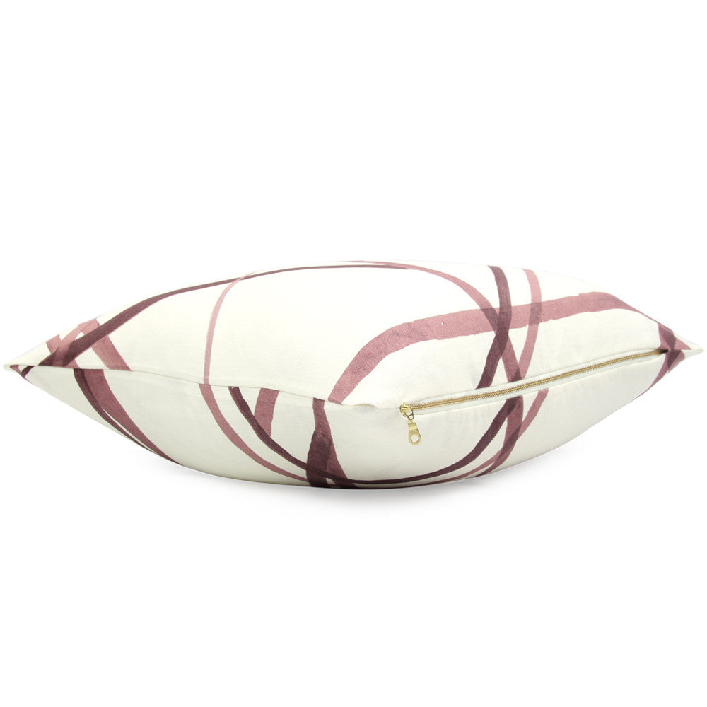 Side View Channels Plum Throw Pillow
