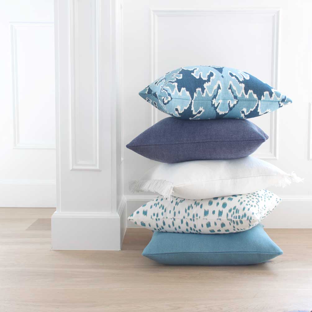 Les Touches Aqua Pillow Cover with Complementing Pillows