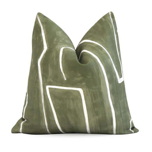 Kelly Wearstler Graffito Fern Green Designer Throw Pillow Cover