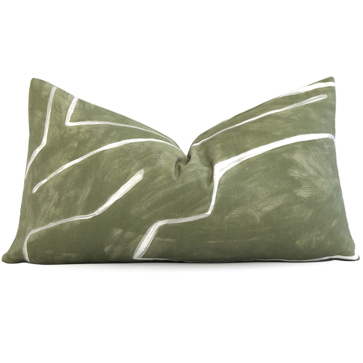 Kelly Wearstler Graffito Fern Green Designer Throw Lumbar Pillow Cover