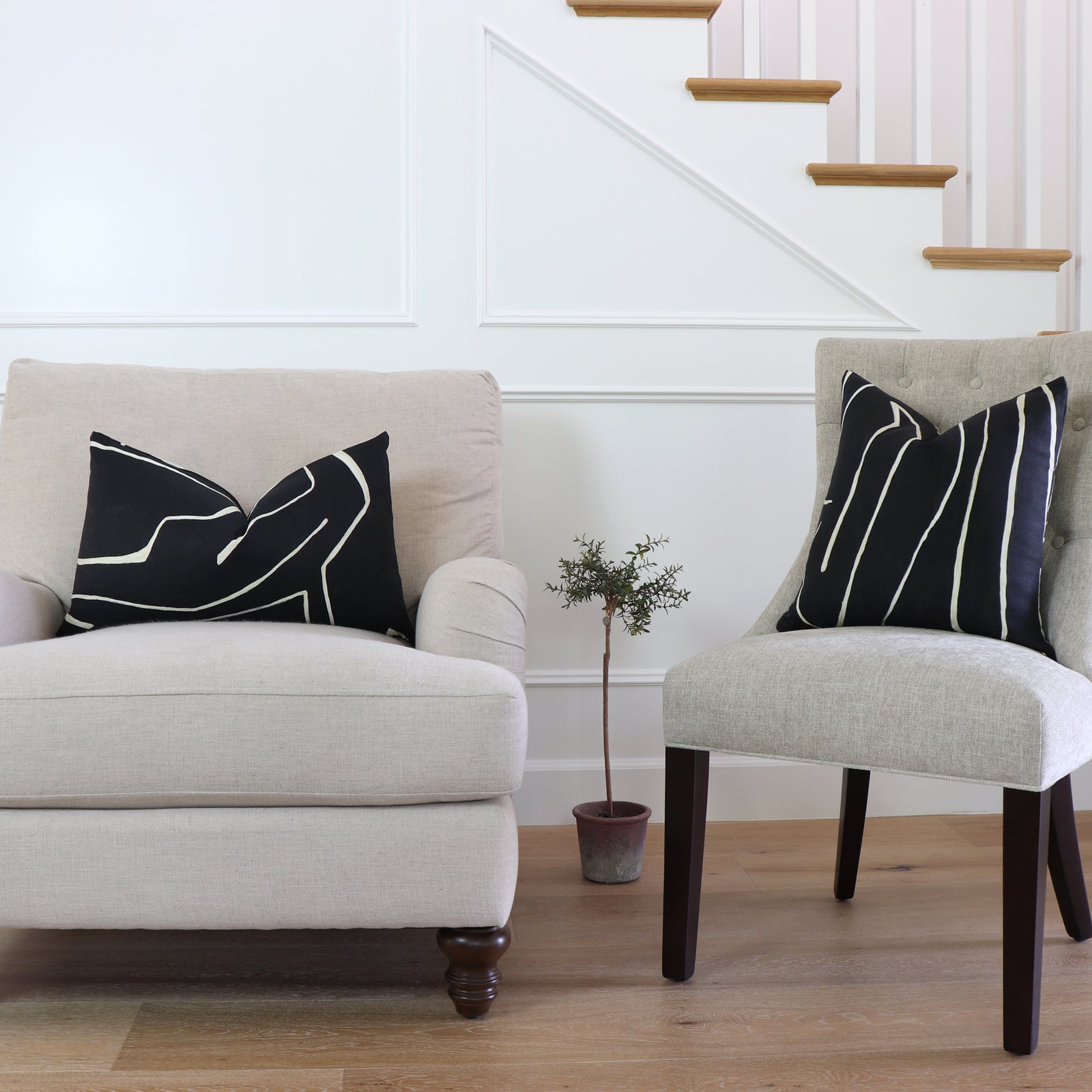 Kelly Wearstler Graffito Onyx Throw Pillow Cover in Lumbar and Square Sizes