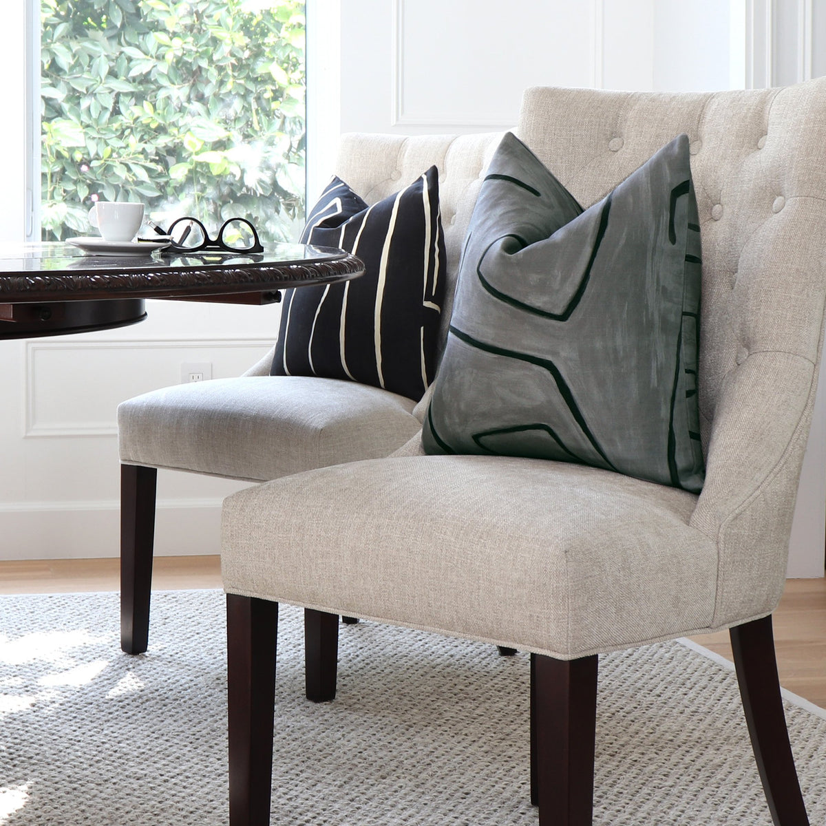 Kelly Wearstler Graffito Graphite Gray Throw Pillow Cover in Home