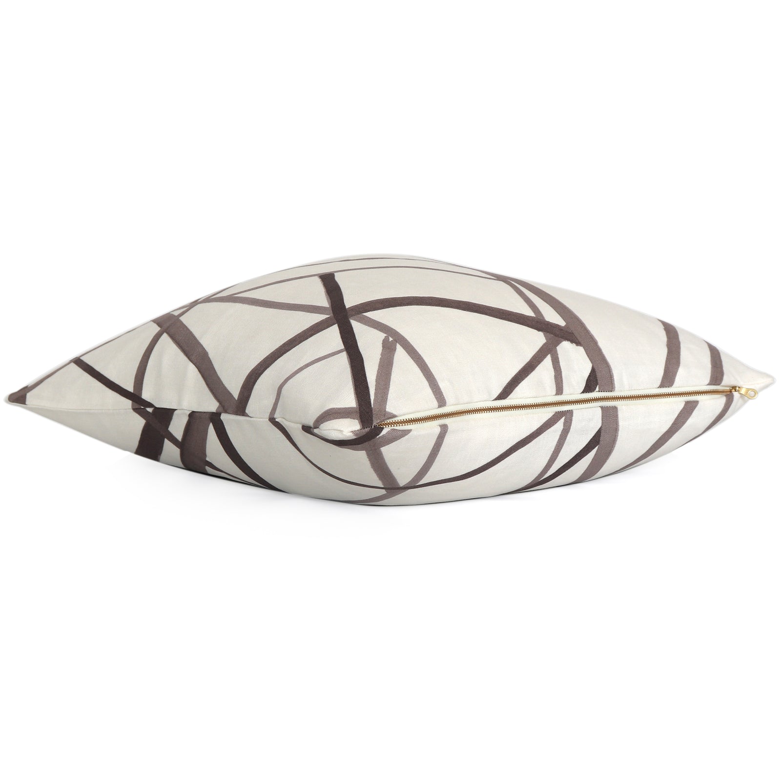 Channels Kelly Wearstler Taupe Throw Pillow Cover with Zipper