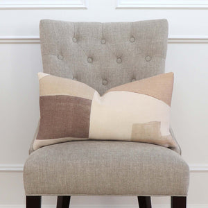 Kelly Wearstler District Silt Pink Designer Lumbar Throw Pillow Cover on Chair