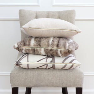 Channels Kelly Wearstler Taupe Throw Pillow Cover with Matching Pillows