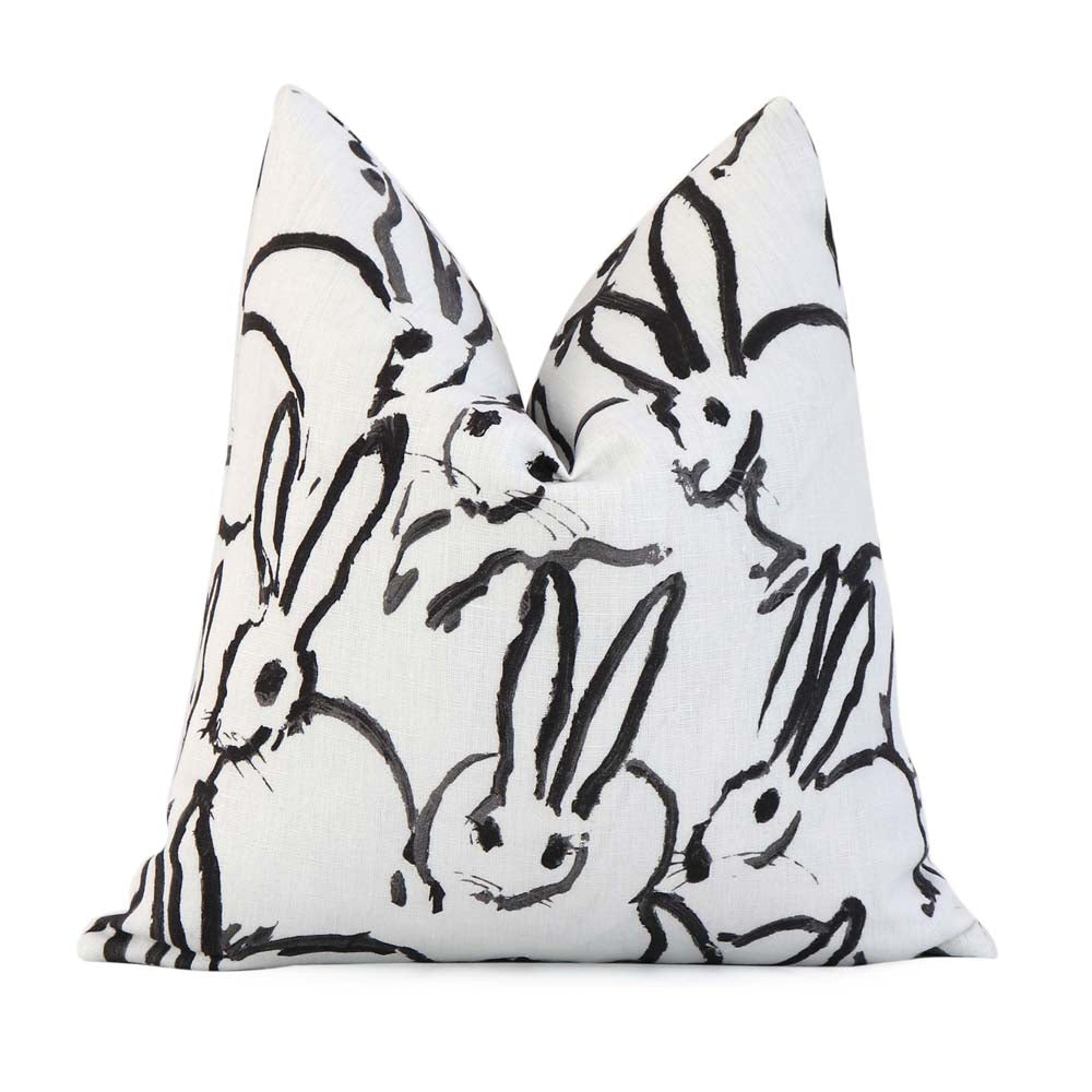 Lee Jofa Hutch Black and White Bunny Designer Luxury Throw Pillow Cover with Matching Combo Throw Pillows