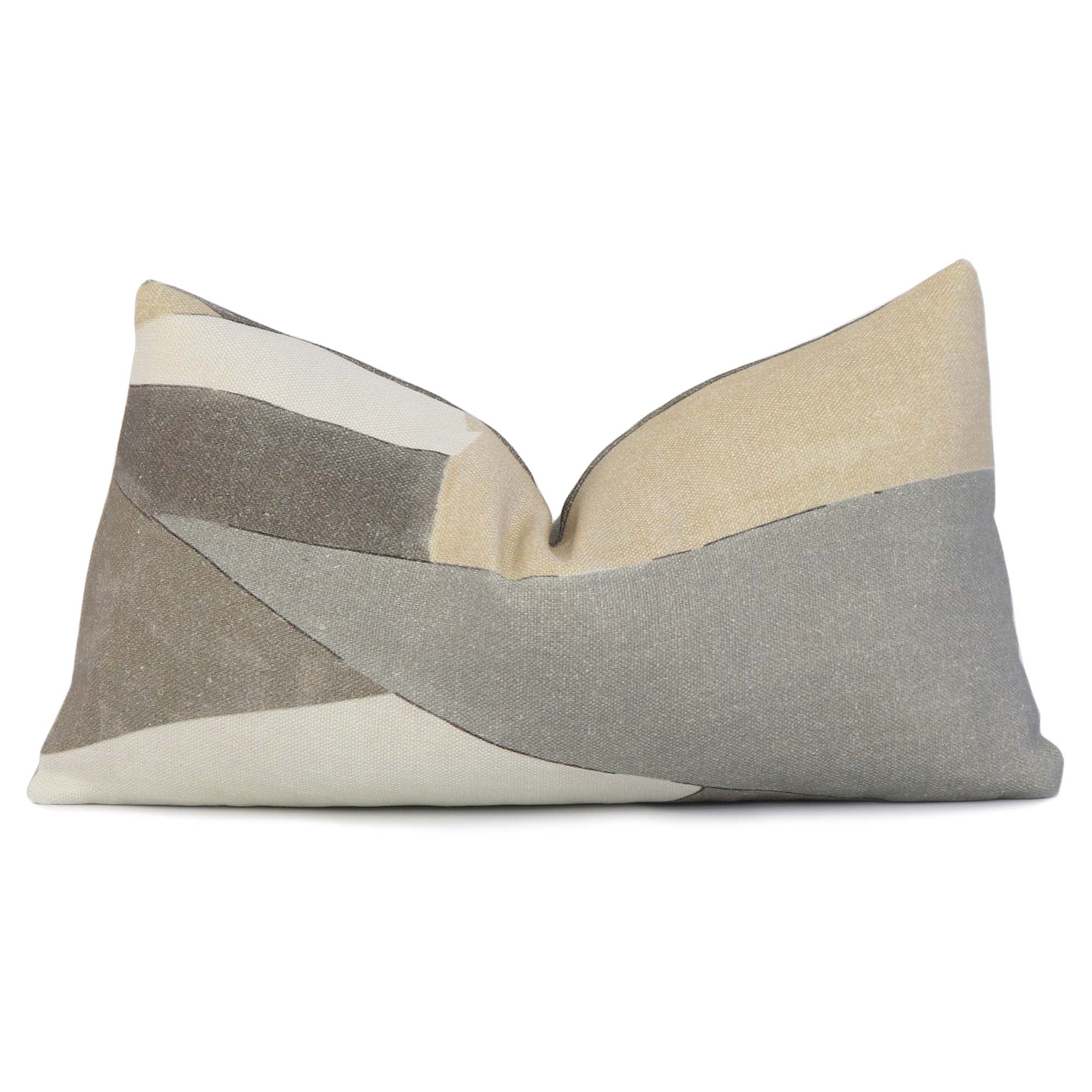 Kelly Wearstler District Alabaster Designer Luxury Decorative Lumbar Throw Pillow Cover