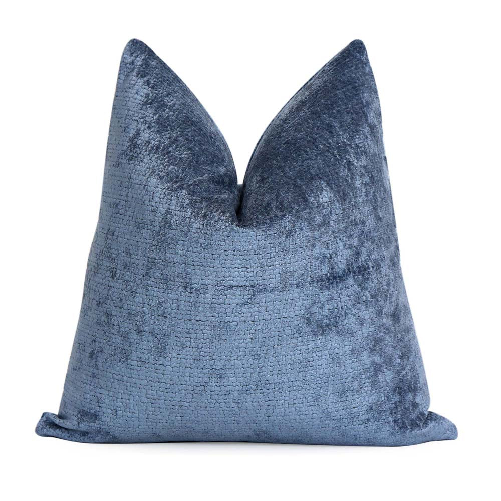 Kelly Wearstler Rebus Solid Blue Soft Velvet Throw Pillow Cover - Chloe &  Olive