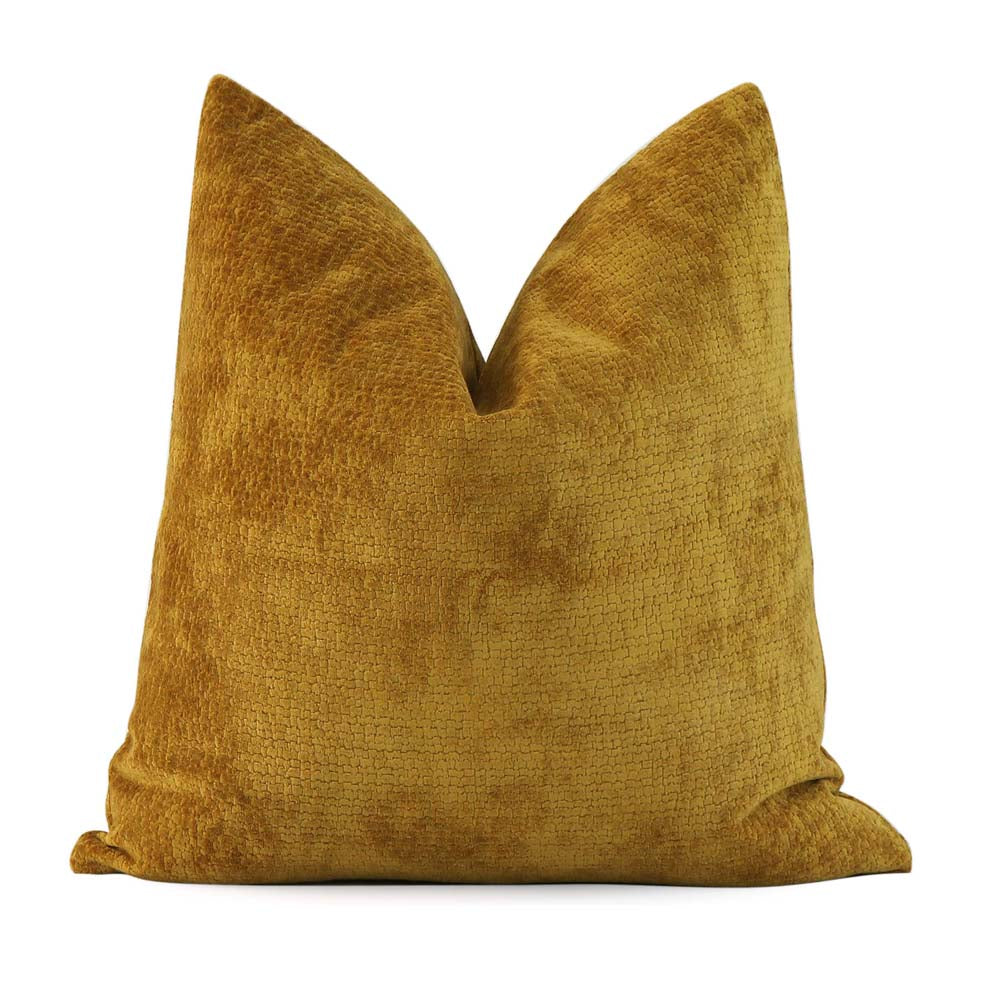 Kelly Wearstler Lee Jofa Rebus Glint Gold Textured Velvet Designer Throw Pillow Cover