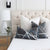 Kelly Wearstler Simpatico Raven Striped Dark Gray Designer Decorative Throw Pillow Cover in Bedroom