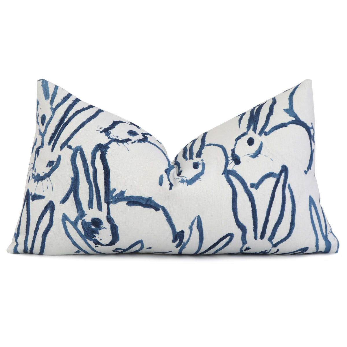 Lee Jofa Groundworks Hutch Bunny Navy Blue Designer Luxury Lumbar Throw Pillow Cover