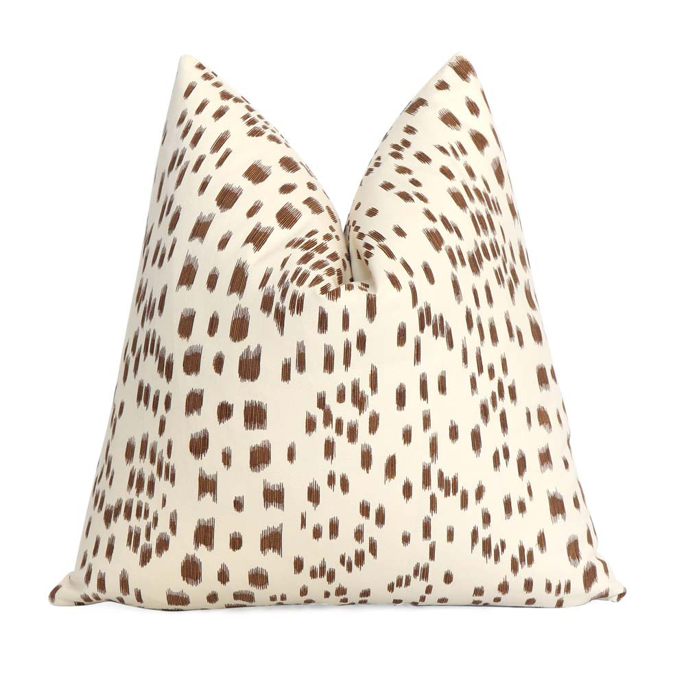 Les Touches Tan Brown Designer Luxury Throw Pillow Cover