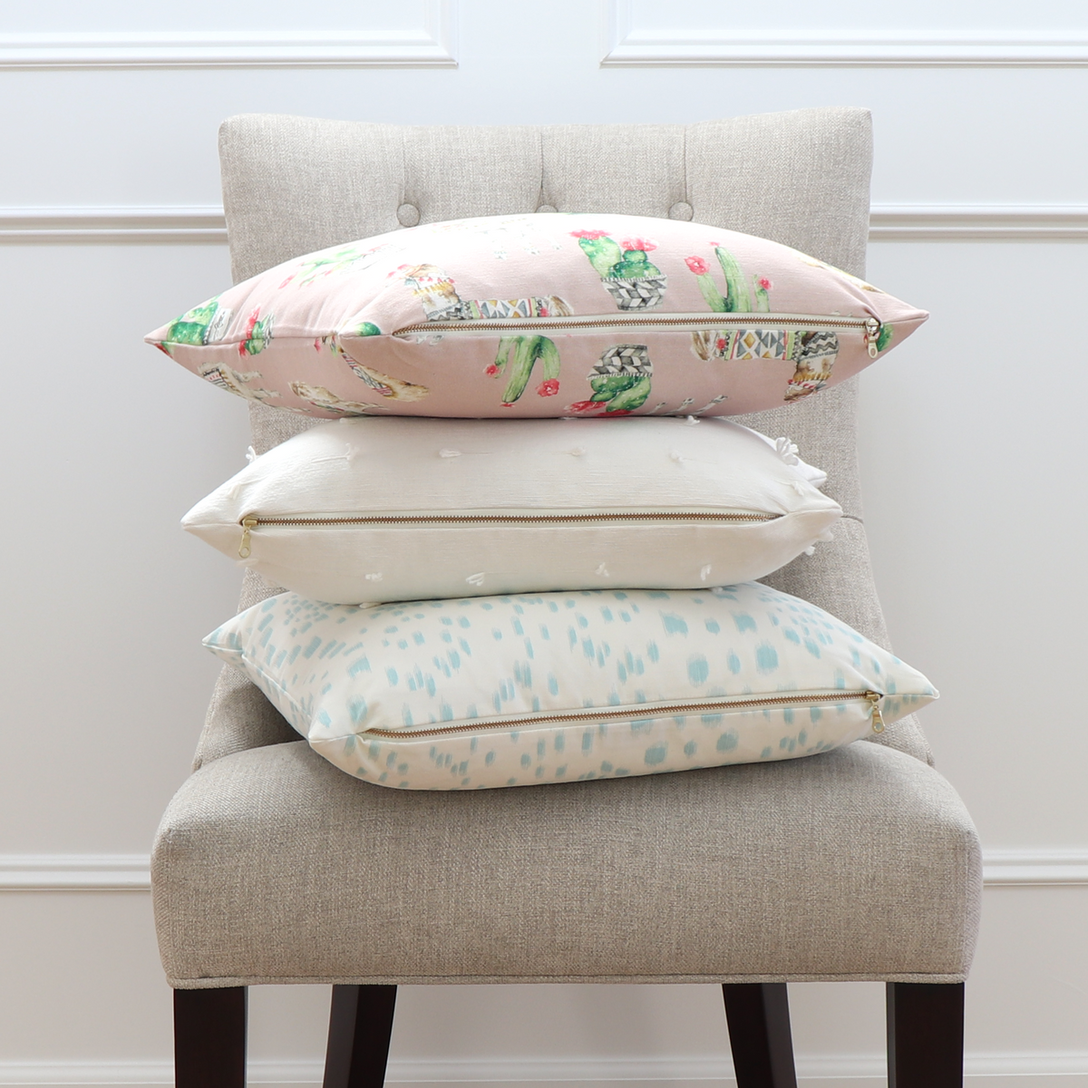 Les Touches Pool Light Blue Throw Pillow Cover with Matching Pillows