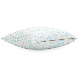 Les Touches Pool Light Blue Throw Pillow Cover with Gold Zipper