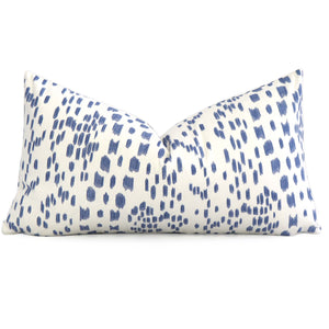 Les Touches Cadet Periwinkle Blue Designer Lumbar Throw Pillow Cover
