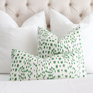 Brunschwig Fils Les Touches Green Throw Pillow Cover in Square and Lumbar