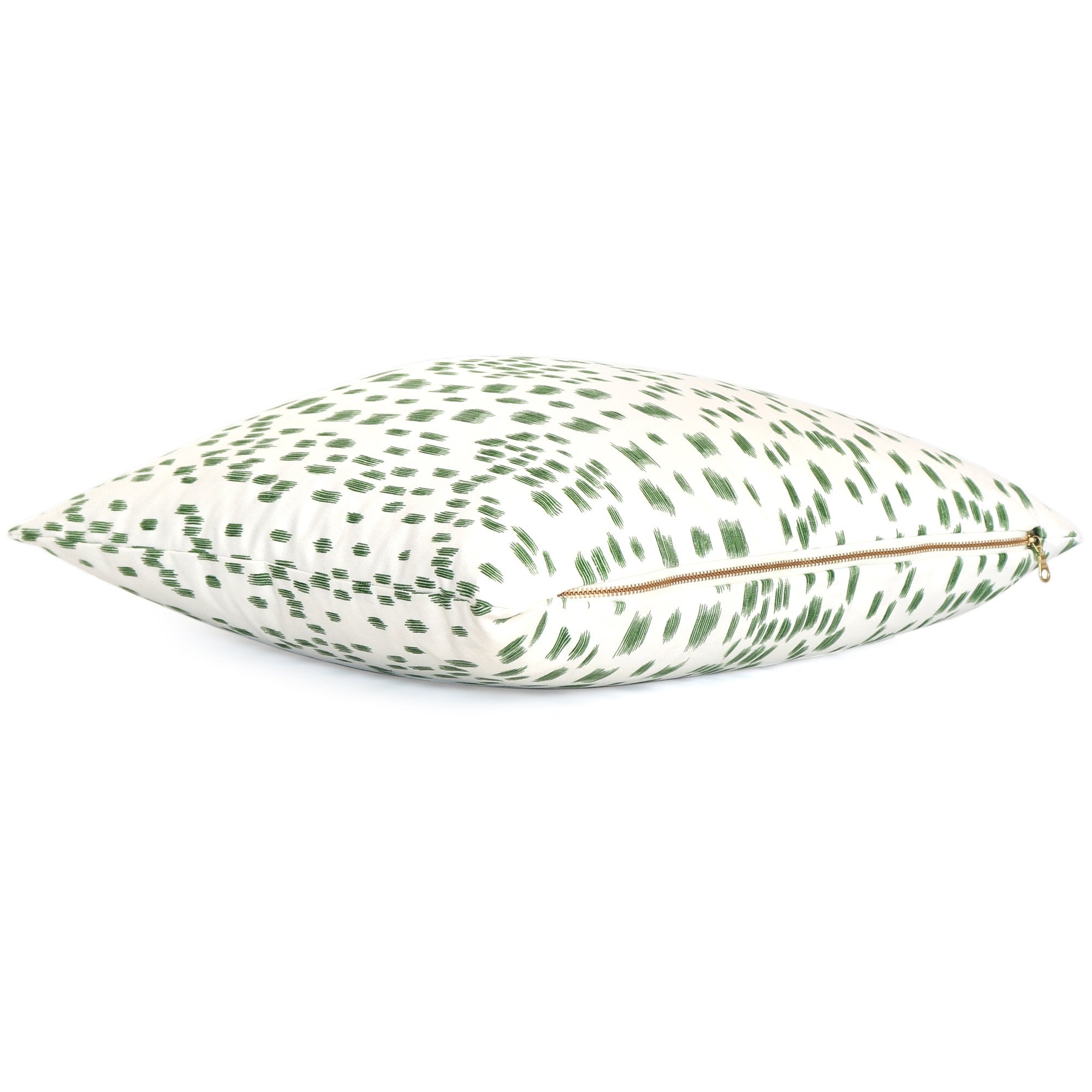 Brunschwig Fils Les Touches Green Throw Pillow Cover with Zipper