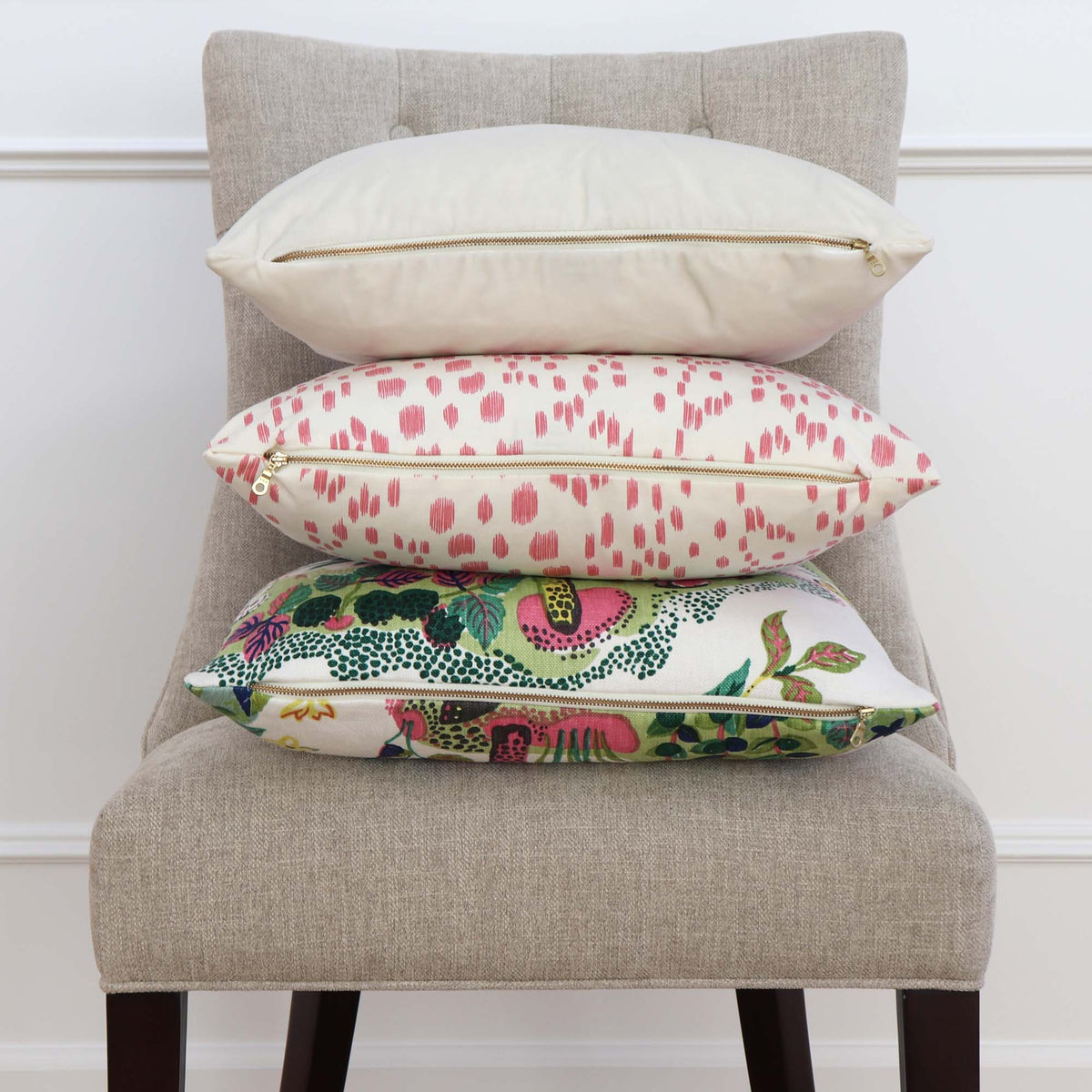 Les Touches Petal Pink Designer Throw Pillow Cover with Matching Pillows