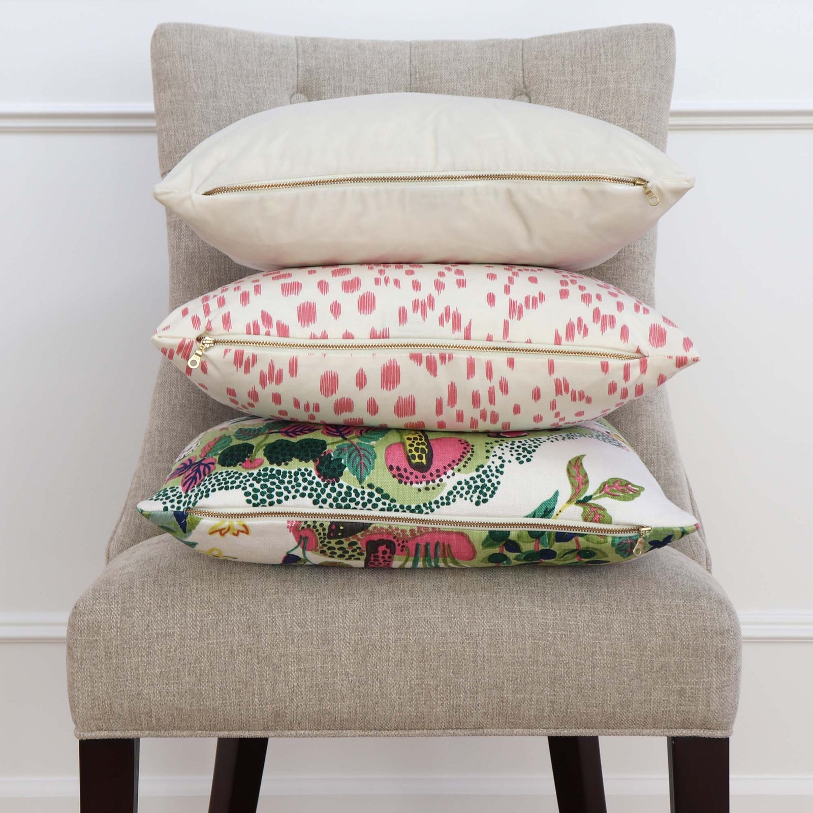 Les Touches Petal Pink Designer Throw Pillow Cover with Matching Pillows