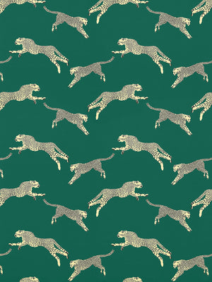 Leaping Cheetah Evergreen Pillow Cover