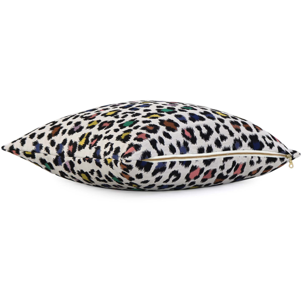 Scalamandre Rosette Disco Woven Colorful Animal Luxury Throw Pillow Cover with Exposed Brass Gold YKK Zipper