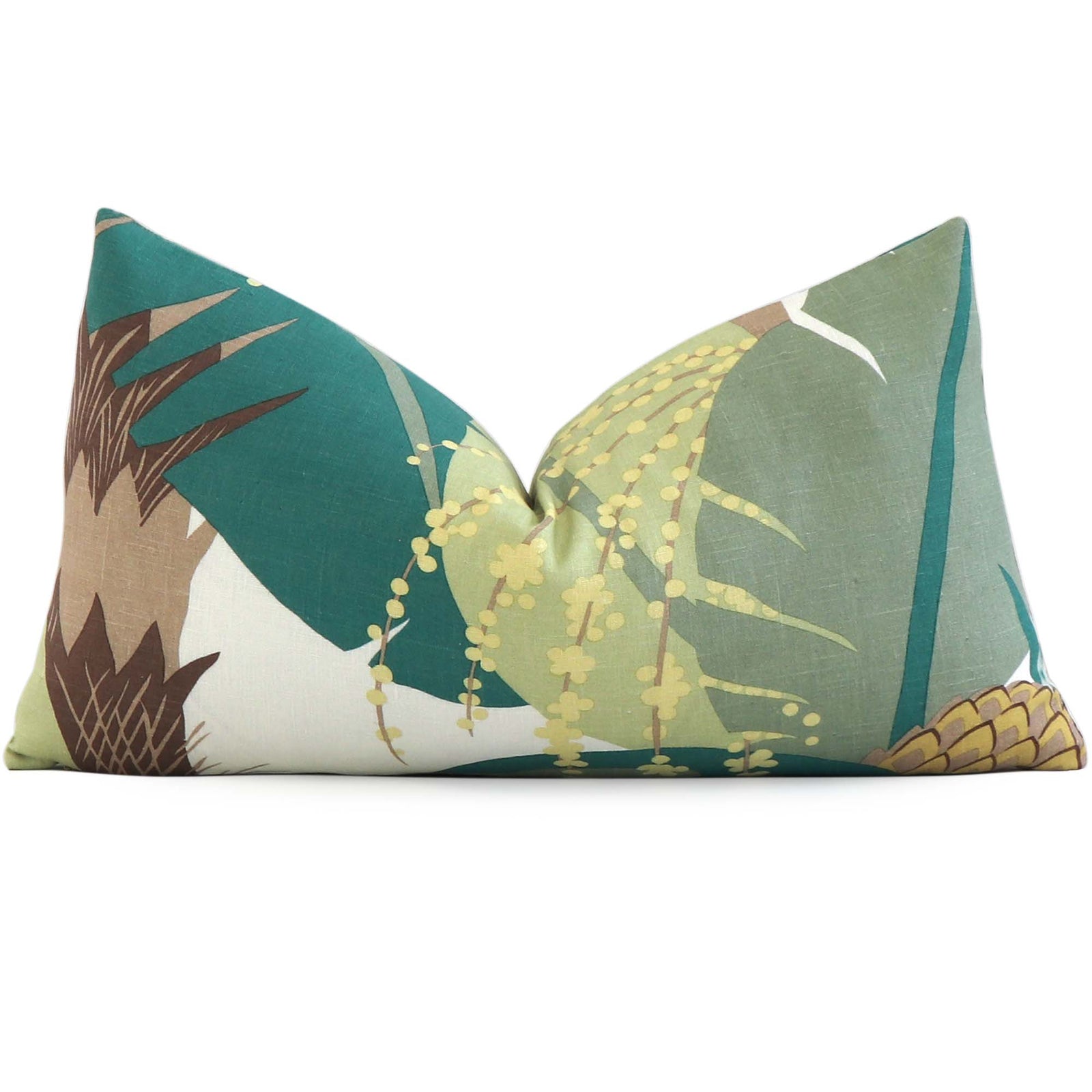 Schumacher Ananas Palm Pineapple Designer Luxury Decorative Lumbar Throw Pillow Cover