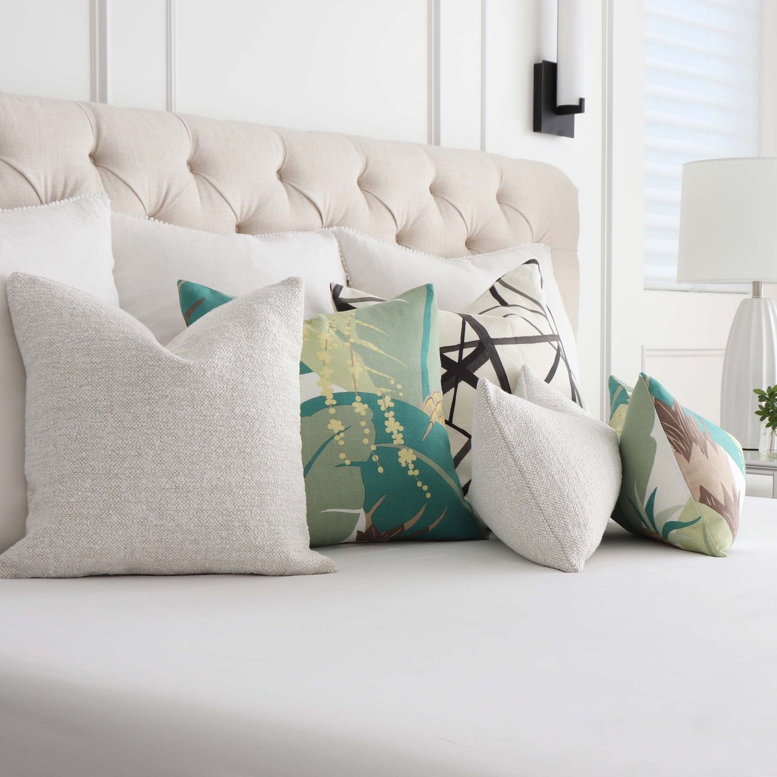 Schumacher Ananas Palm Pineapple Designer Luxury Decorative Throw Pillow Cover with Coordinating Throw Pillows