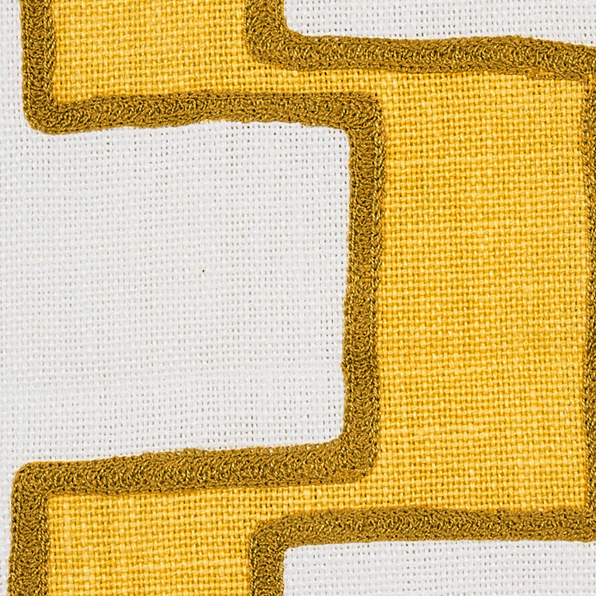 Dixon Embroidered Yellow / 4x4 inch Fabric Swatch