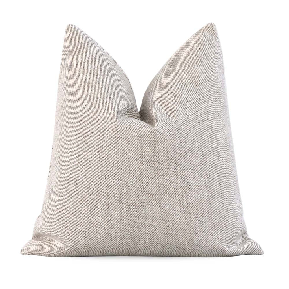 Schumacher Everett Performance Twill Natural Solid Designer Decorative Throw Pillow Cover