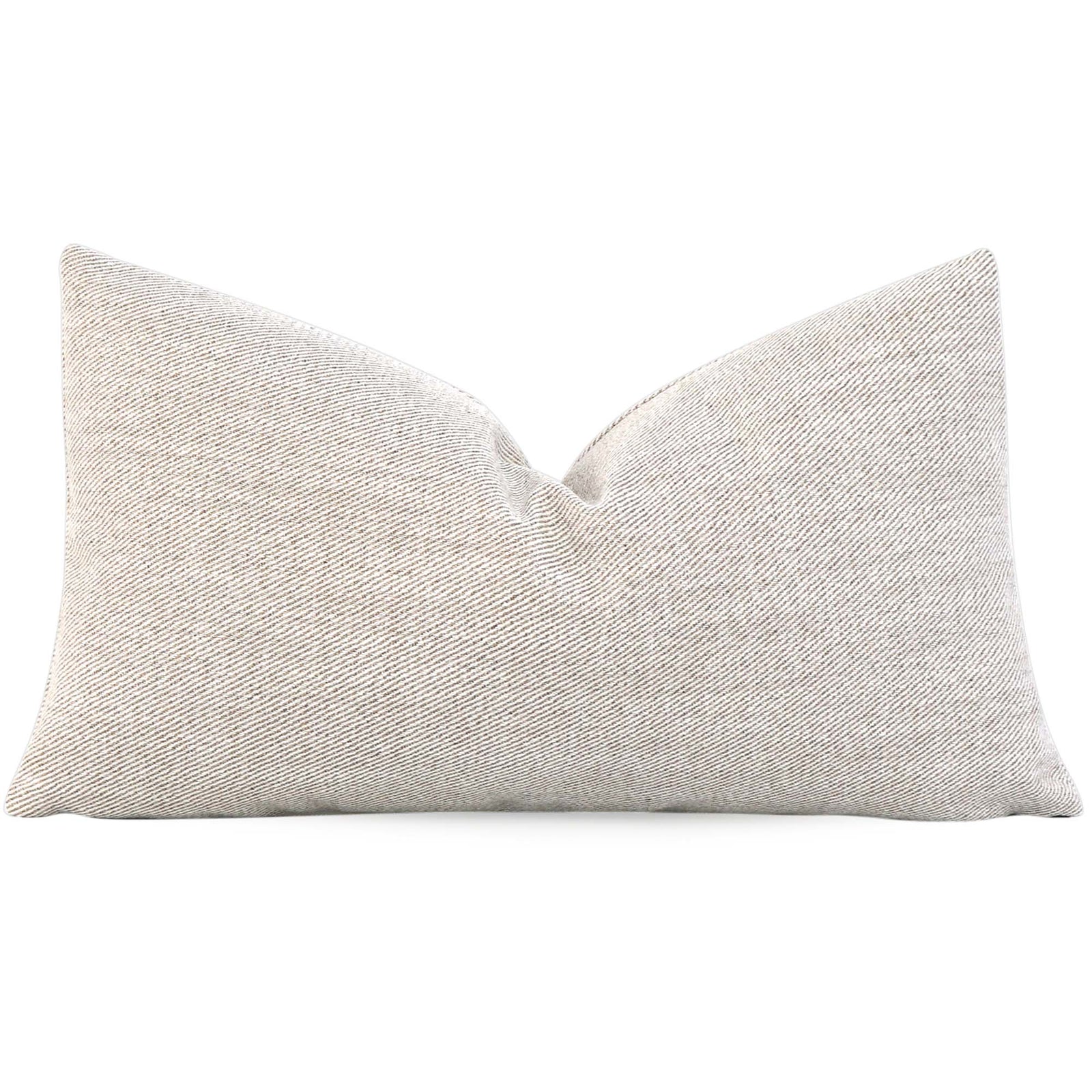 Schumacher Everett Performance Twill Natural Solid Designer Decorative Lumbar Throw Pillow Cover
